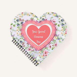 Cuaderno Elegante Marco de Corazón Floral: para Todas las O