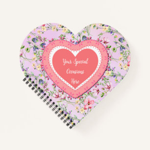 Cuaderno Elegante Marco de Corazón Floral: para Todas las O