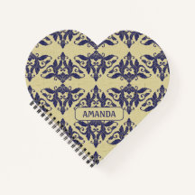 Elegante marina adamascada vintage Monograma amari