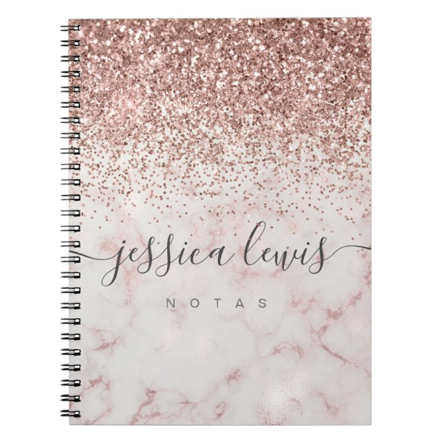 Cuaderno Elegante mármol blanco oscuro (Frente)
