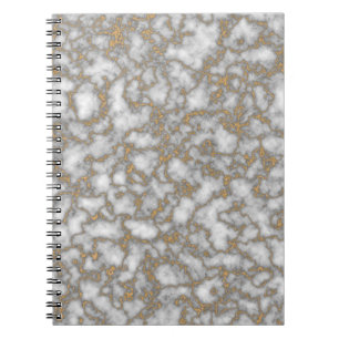 Cuaderno Elegante Mármol de Oro Blanco