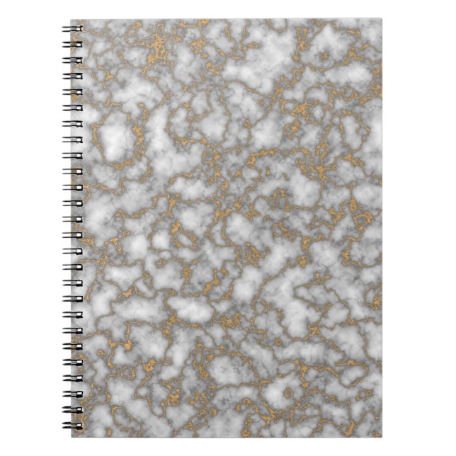 Cuaderno Elegante Mármol de Oro Blanco (Frente)