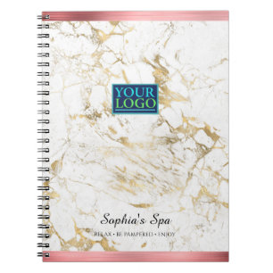 Cuaderno Elegante Mármol dorado/blanco, bus de barras de or