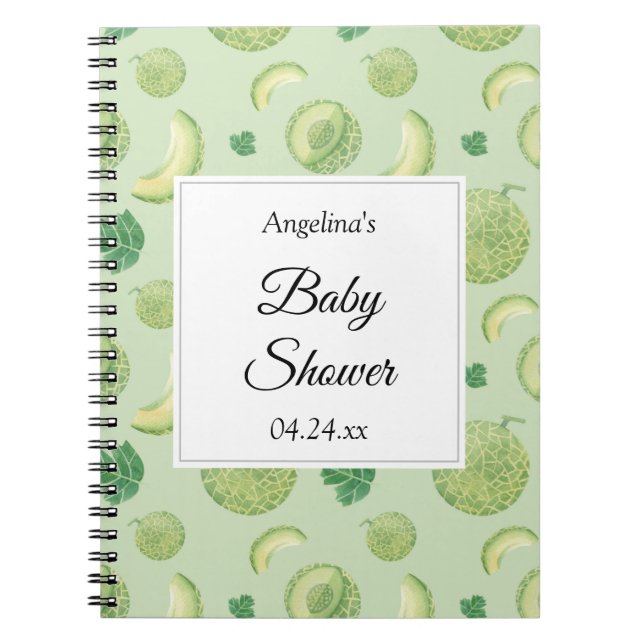 Cuaderno Elegante Melon Baby Shower Gift List (Frente)