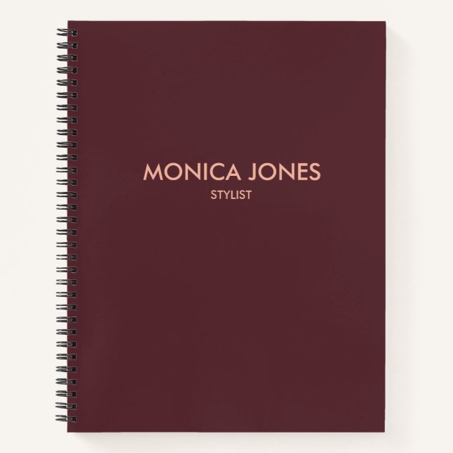 Cuaderno Elegante Minimal simple púrpura de ciruela (Anverso)