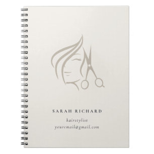 Cuaderno Elegante minimalista Hairstylista Marfil Hair Scis