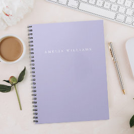 Cuaderno Elegante Minimalista Lila Púrpura Monograma