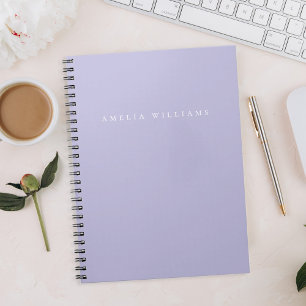 Cuaderno Elegante Minimalista Lila Púrpura Monograma