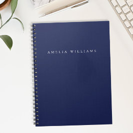 Cuaderno Elegante Minimalista Monograma Azul