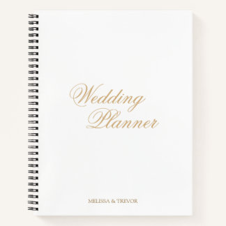 Cuaderno Elegante Mínimo Formal Guión Dorado Planner de Bod