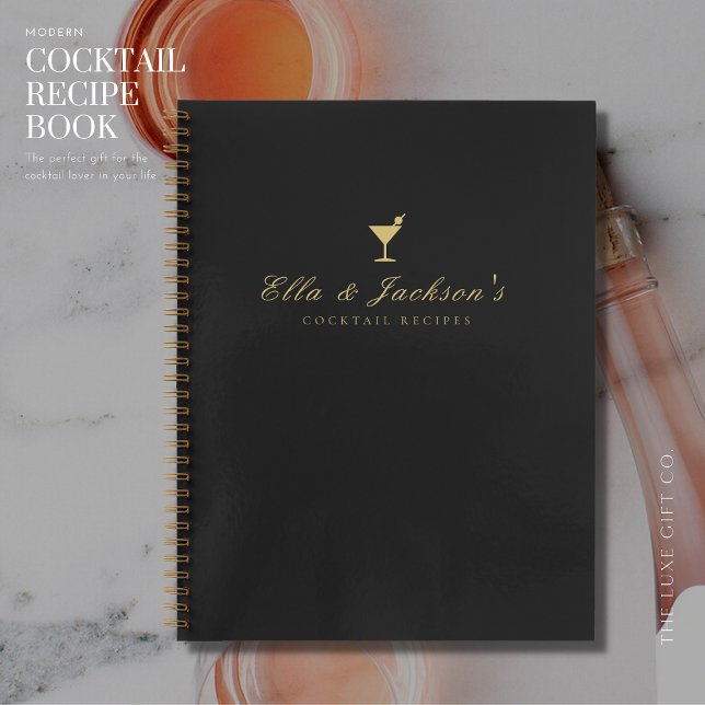 Cuaderno Elegante Moda Black Couples Blank Cocktail Receta (Subido por el creador)