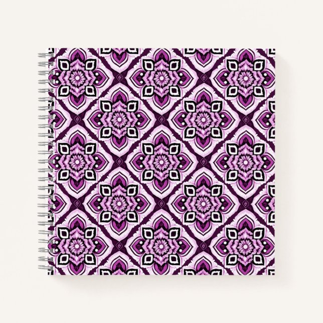 Cuaderno Elegante Moda Boho Mandala Patrón floral (Anverso)