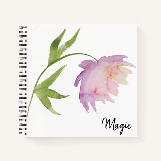 Cuaderno *~* Elegante Moda Girly Peony acuarela femenina (Anverso)