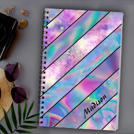 Cuaderno Elegante moda holográfica rosa azul