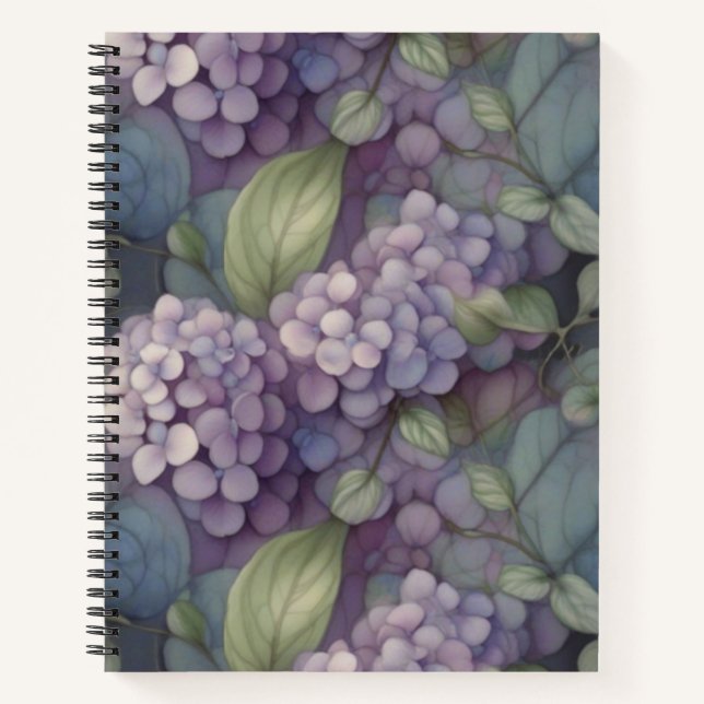 Cuaderno Elegante moda polvorienta morado boho acuarela flo (Anverso)