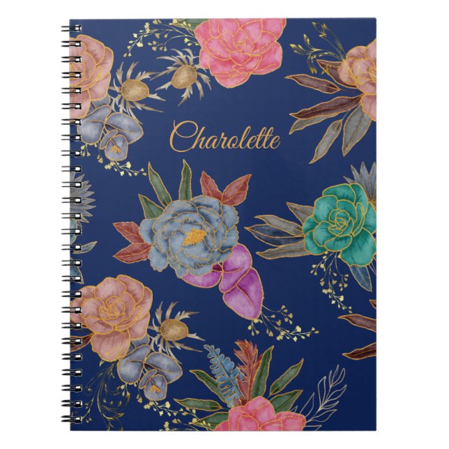 Cuaderno Elegante Moda Relieve metalizado dorado Fancy Dise (Frente)
