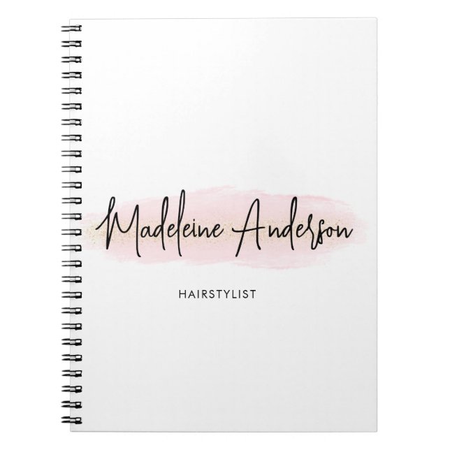 Cuaderno Elegante Moda Rubor Purpurina de oro rosa Hair (Frente)