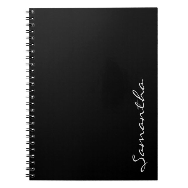Cuaderno elegante moda simple moderna moda monograma negro (Frente)