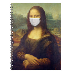 Cuaderno Elegante Moda Verde Mona Lisa Covid 19 Pintura