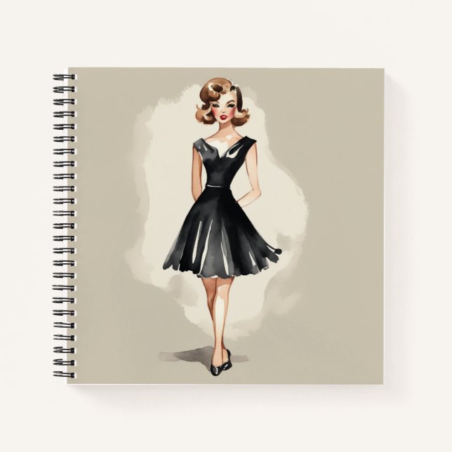 Cuaderno Elegante Moda Vintage LBD Fashion Journal (Anverso)