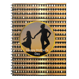 Cuaderno Elegante moderno de rayas doradas Black stripes Dí