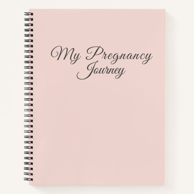 Cuaderno Elegante Moderno Minimalista Rosa Pastel Embarazad (Anverso)