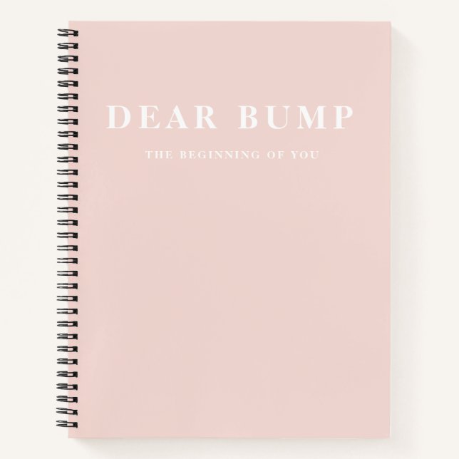 Cuaderno Elegante Moderno Minimalista Rosa Pastel Embarazo (Anverso)