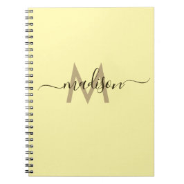 Cuaderno Elegante Monograma Amarillo Escritura Oficina Escu