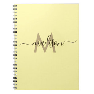 Cuaderno Elegante Monograma Amarillo Escritura Oficina Escu