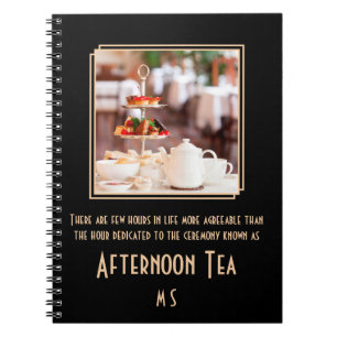 Cuaderno Elegante monograma arte deco por la tarde foto del