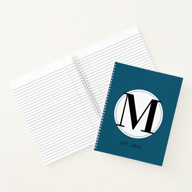 Cuaderno Elegante Monograma Azul  (Interior)