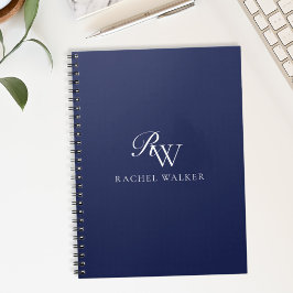 Cuaderno Elegante Monograma Azul