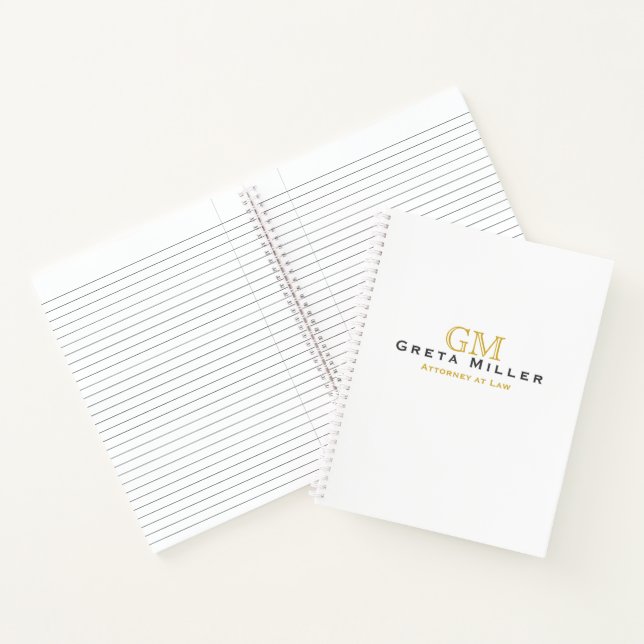 Cuaderno Elegante Monograma clásico clásico de oro (Interior)