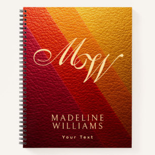 Cuaderno Elegante Monograma de Cuero Impreso Multicolor Mod