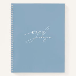 Cuaderno Elegante Monograma de Letra Script Azul