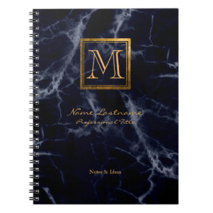 Cuaderno Elegante Monograma de Oro de la Plaza de la Mármol