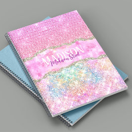 Cuaderno Elegante monograma diamante de imitación de purpur