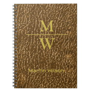 Cuaderno Elegante Monograma Dorado Textura Lujo Letras de O