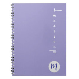 Cuaderno Elegante Monograma Escritura Oficina Escuela Púrpu
