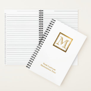 Cuaderno Elegante Monograma Gold Square Frame Checklist