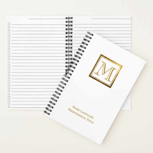 Cuaderno Elegante Monograma Gold Square Frame Checklist (Interior)