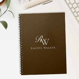 Cuaderno Elegante Monograma Marrón
