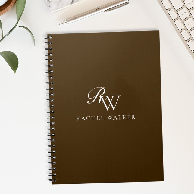 Cuaderno Elegante Monograma Marrón (Subido por el creador)