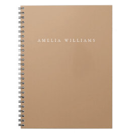 Cuaderno Elegante Monograma Marrón Minimalista
