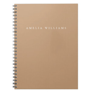 Cuaderno Elegante Monograma Marrón Minimalista