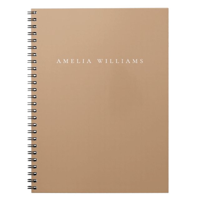 Cuaderno Elegante Monograma Marrón Minimalista (Frente)