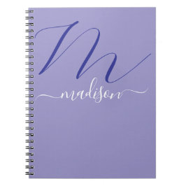 Cuaderno Elegante Monograma Morado Escritura Oficina Escuel
