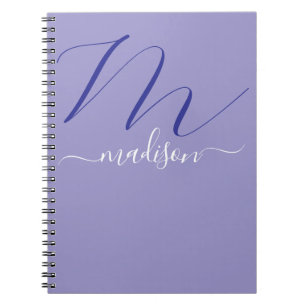 Cuaderno Elegante Monograma Morado Escritura Oficina Escuel