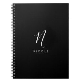 Cuaderno Elegante Monograma Negro y Blanco