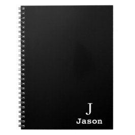 Cuaderno Elegante Monograma Nombre inicial Personalizado Ne
